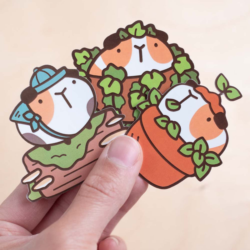 Vinyl stickers - Set of 3 garden piggies