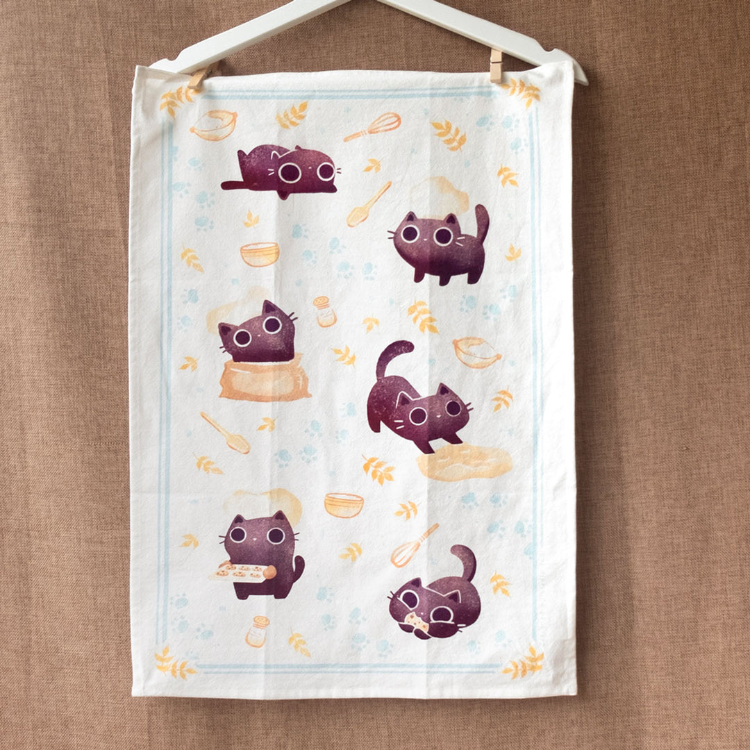Tea towel - Little cat bakers
