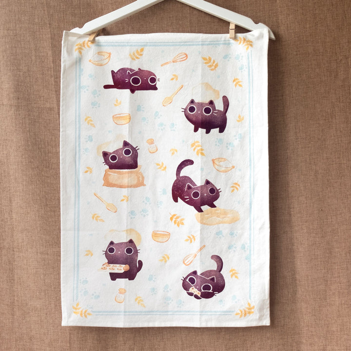Tea towel - Little cat bakers
