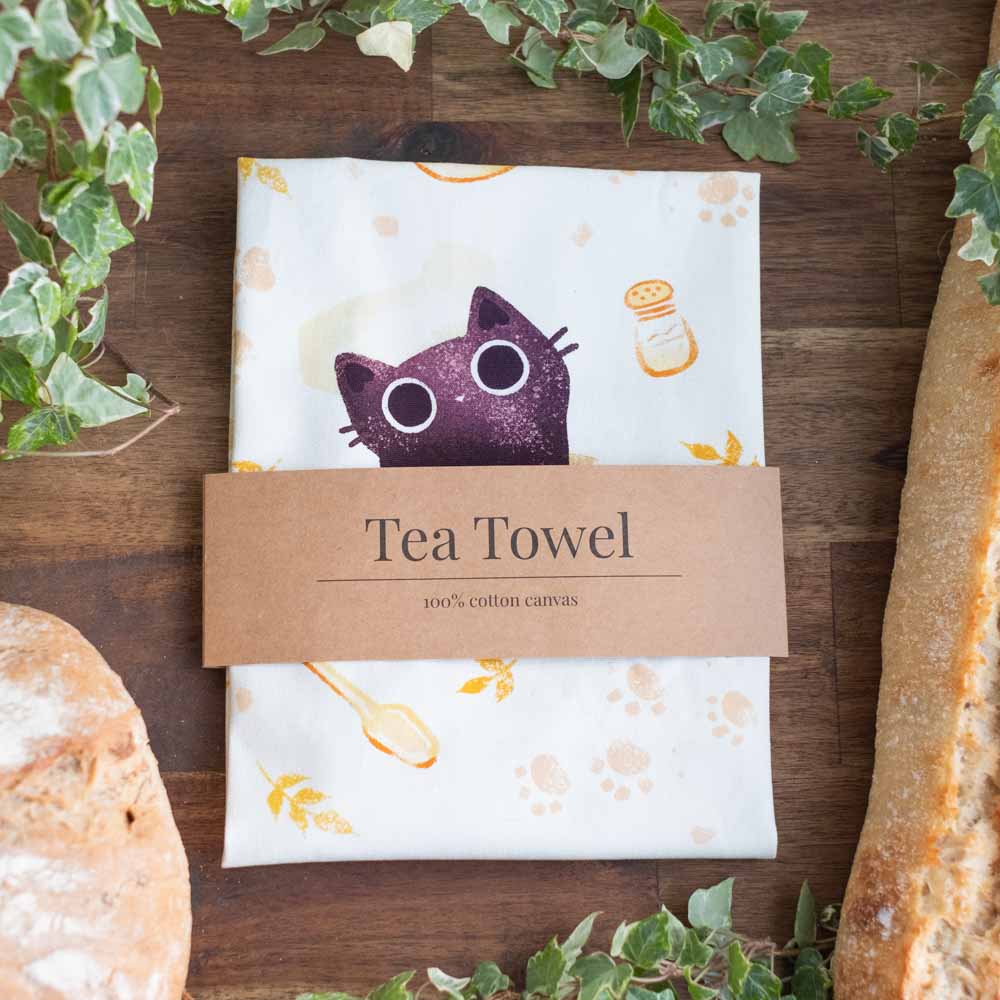 Tea towel - Cats baking