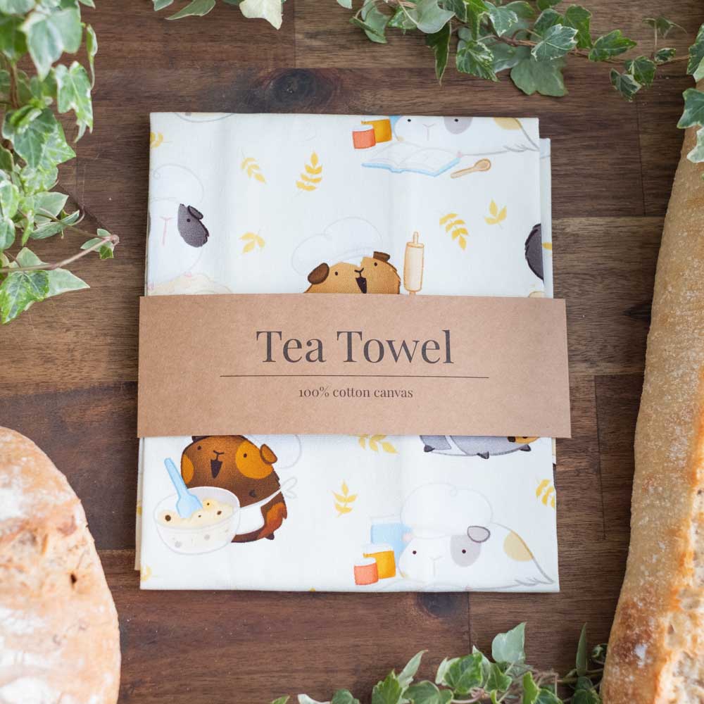 Tea towel - Guinea pigs baking