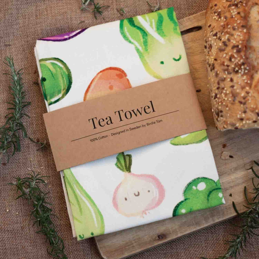 Tea towel - Green veggies