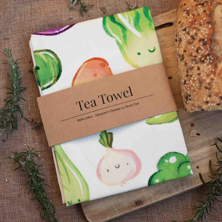 Tea towel - Green veggies