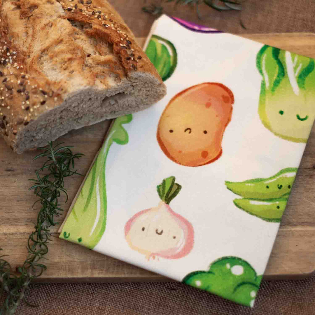 Tea towel - Green veggies