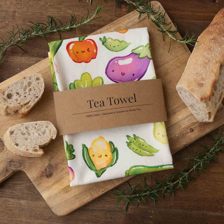 Tea towel - Green veggies