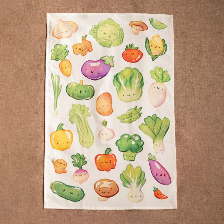 Tea towel - Green veggies