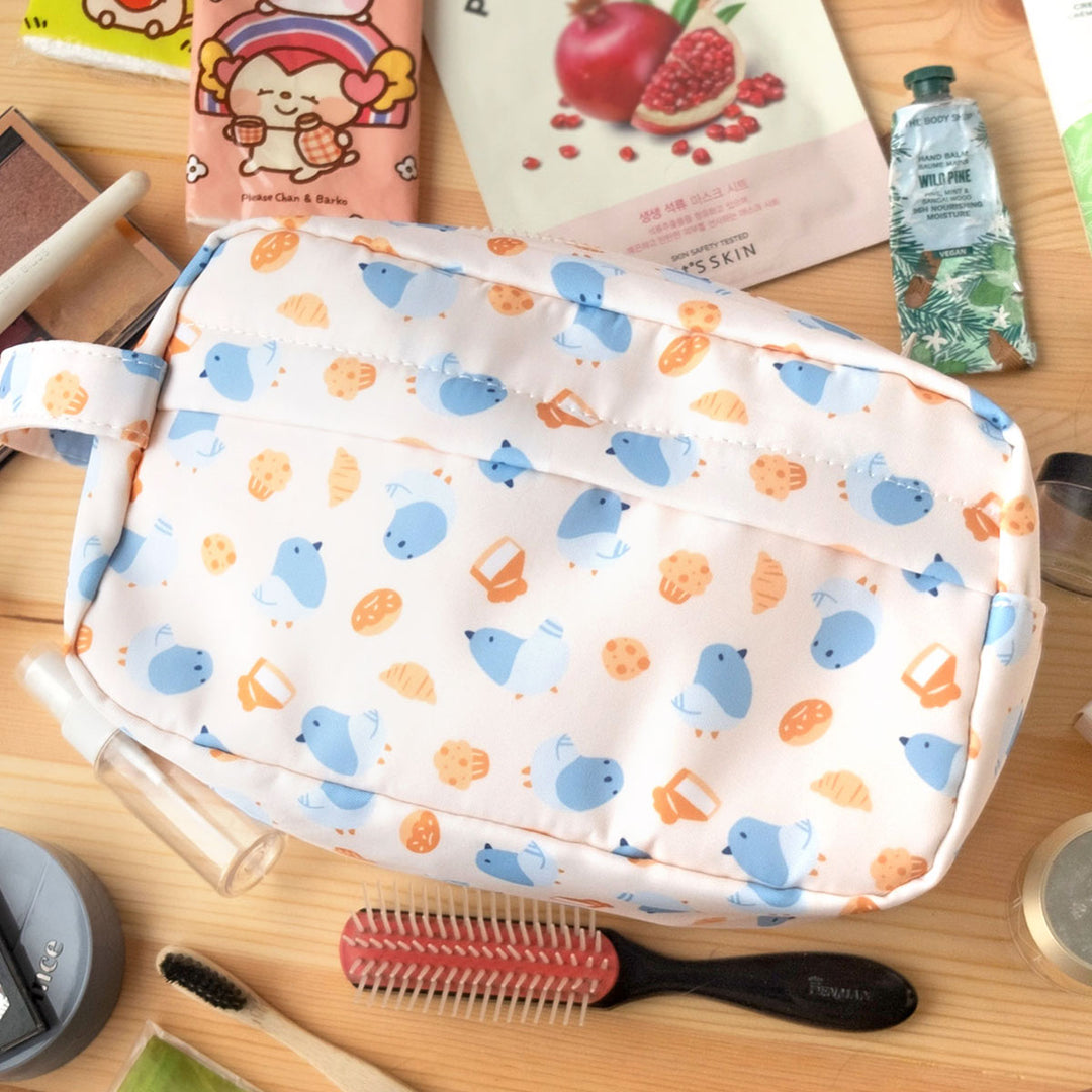 Travel toiletry bag - Pigeons and pastries