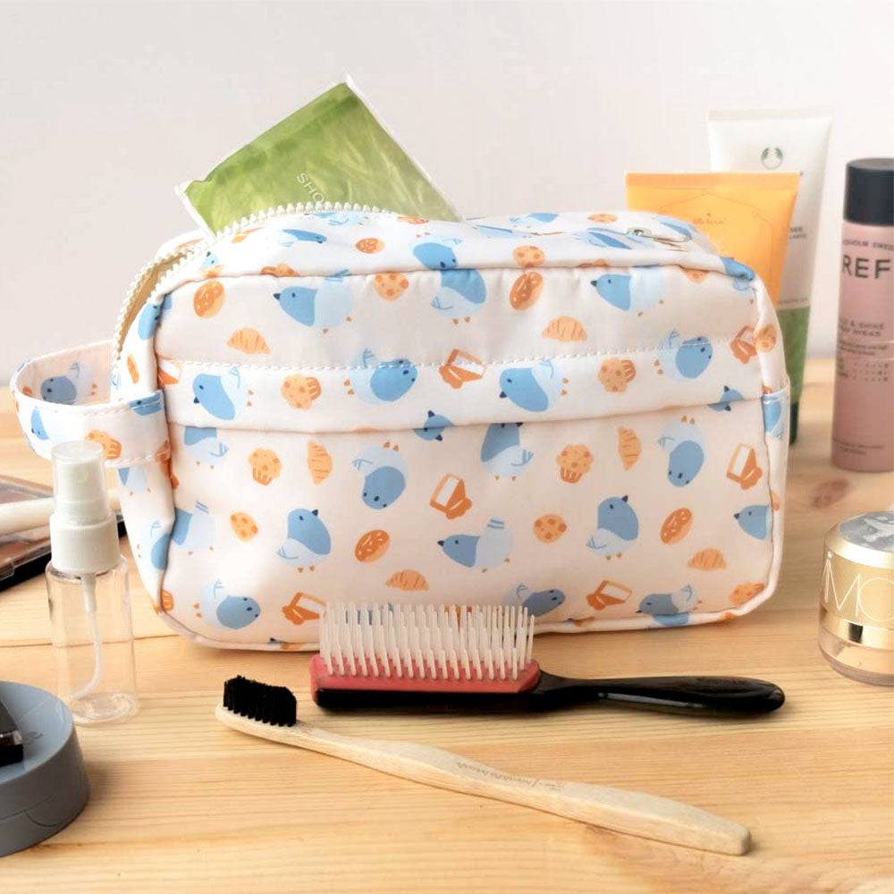 Travel toiletry bag - Pigeons and pastries