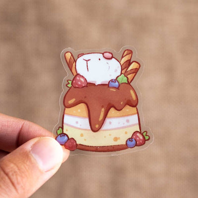 Vinyl stickers (transparent) - Set of 3 dessert guinea pigs