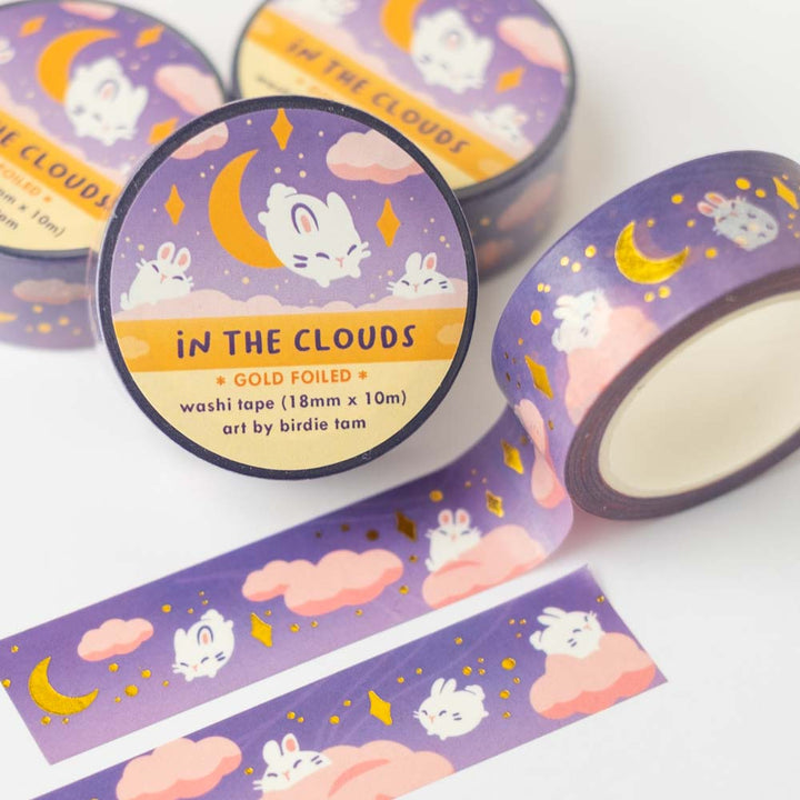 Washi tape (gold foil) - In the clouds