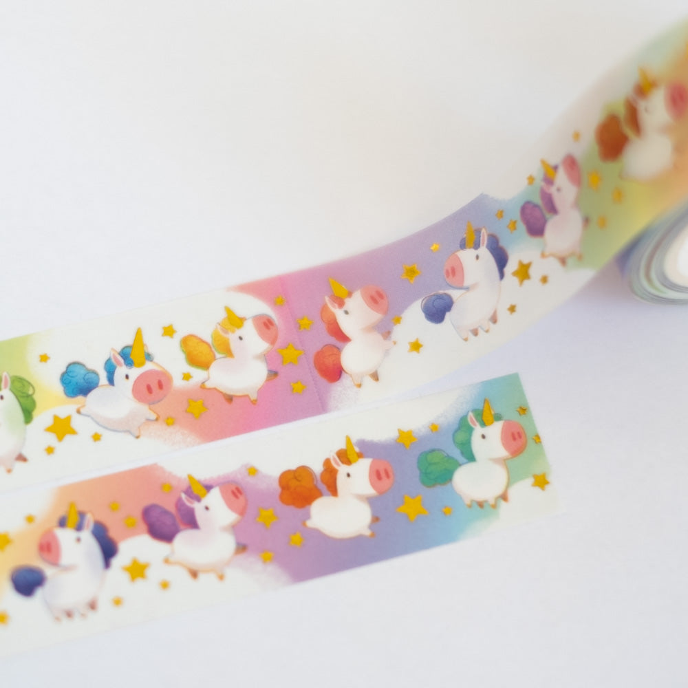 Washi tape (gold foil)  - Rainbow Unicorns