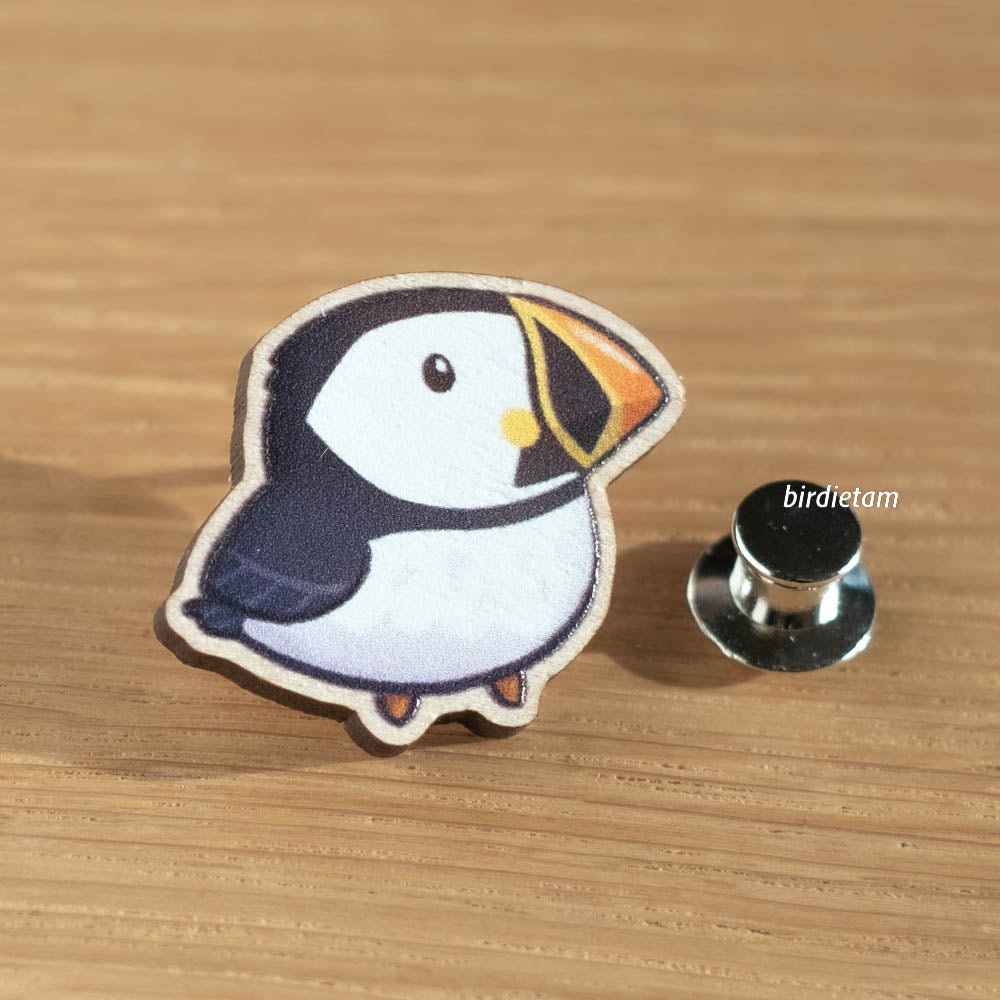 Wooden pin - Puffin