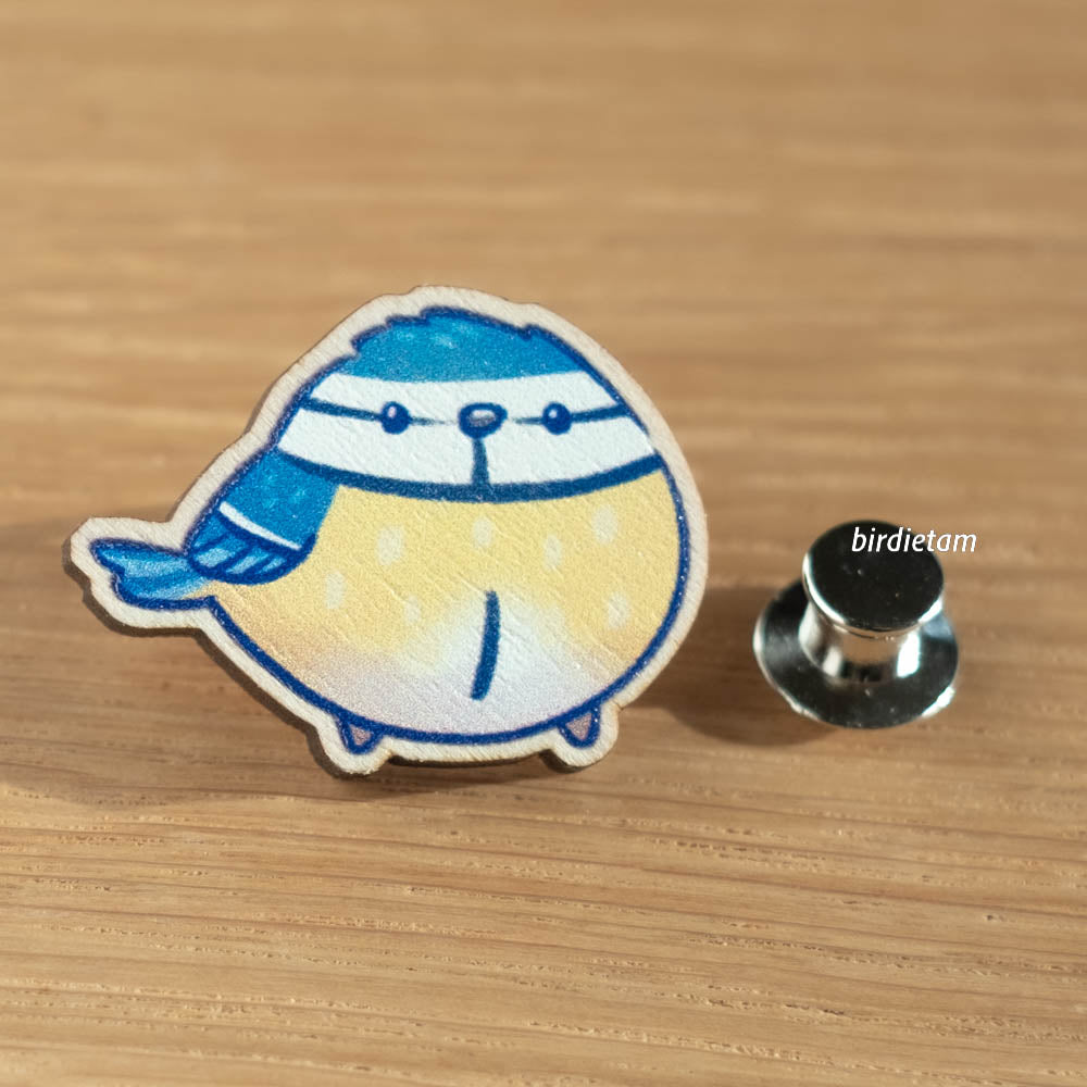 Wooden pin - Blue Tit