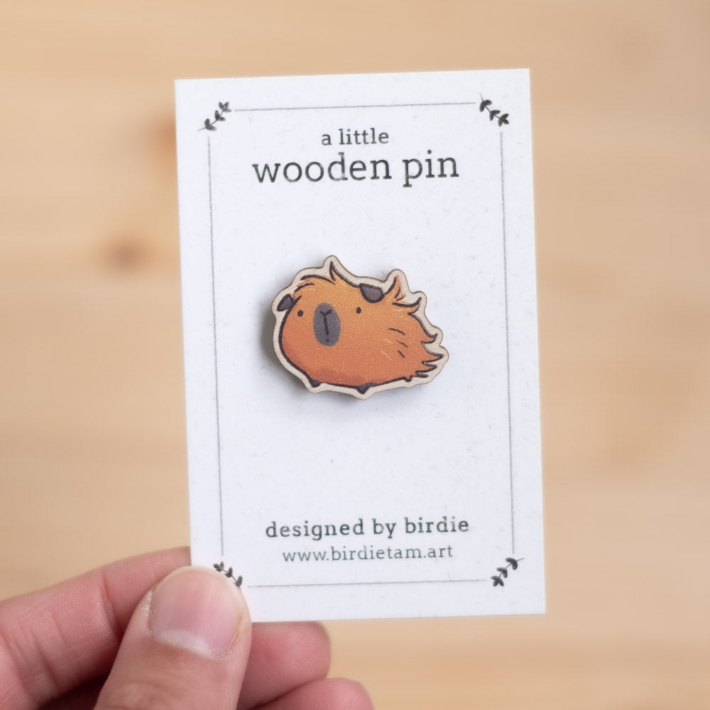 Wooden pin - Guinea pig, Brownie
