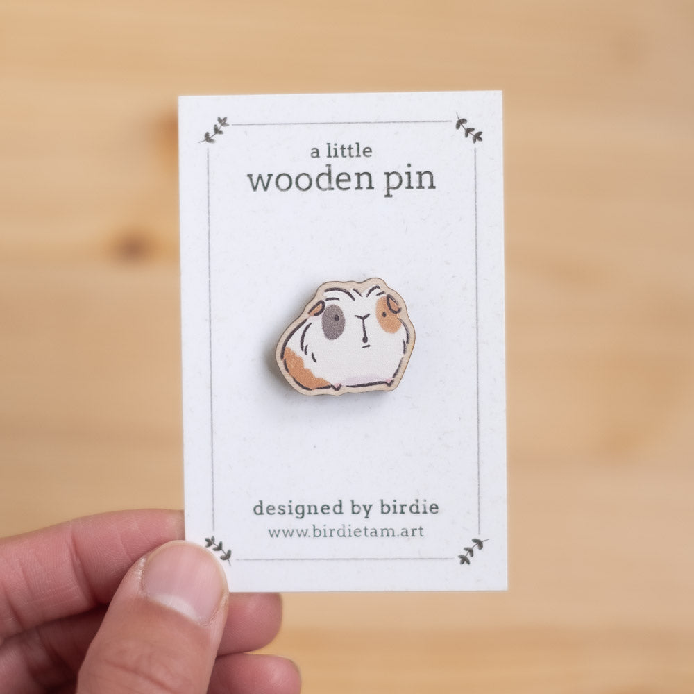 Wooden pin - Guinea pig, S'more