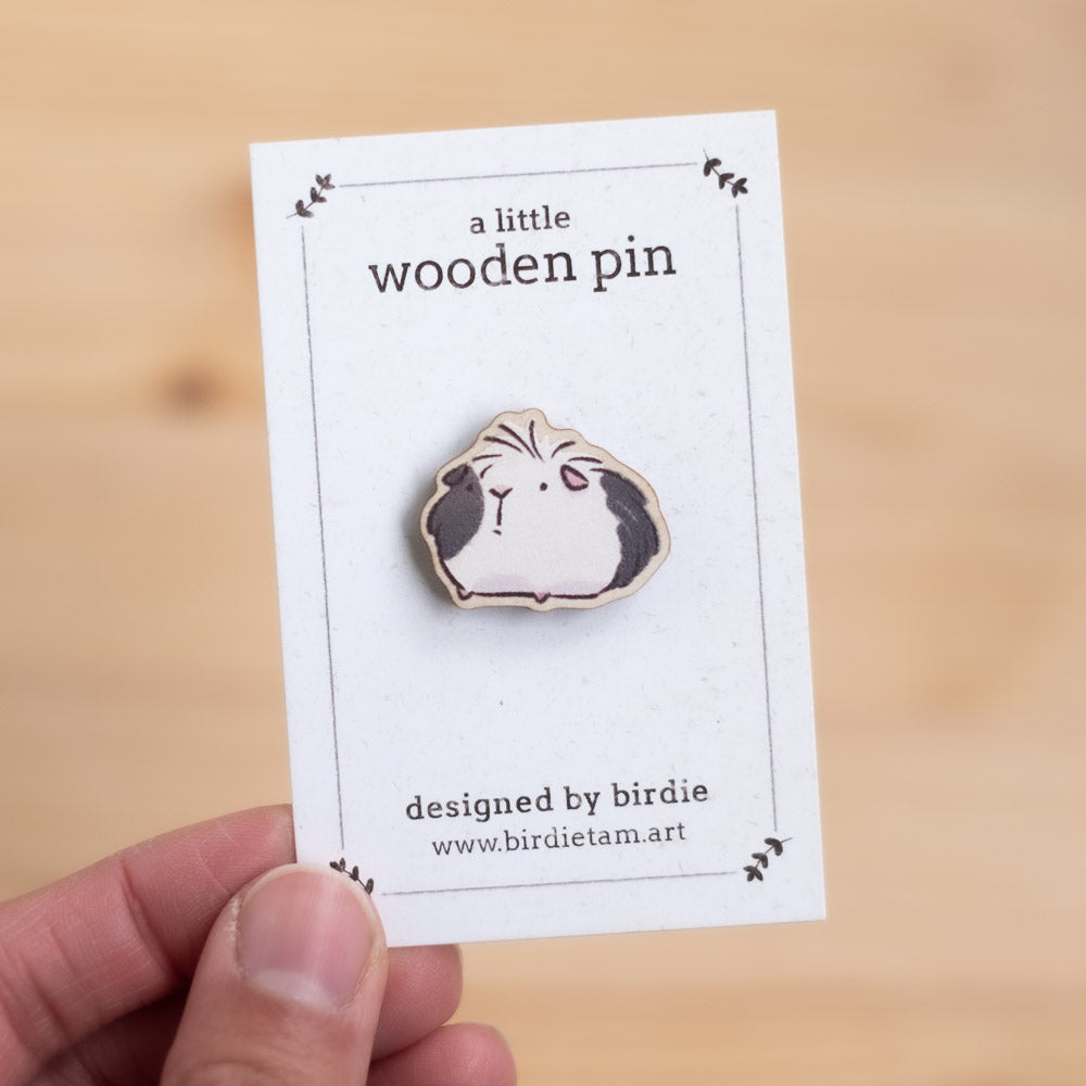 Wooden pin - Guinea pig, Oreo