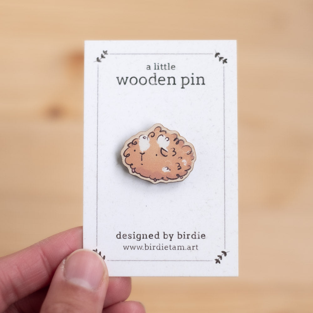 Wooden pin - Guinea pig, Toffee