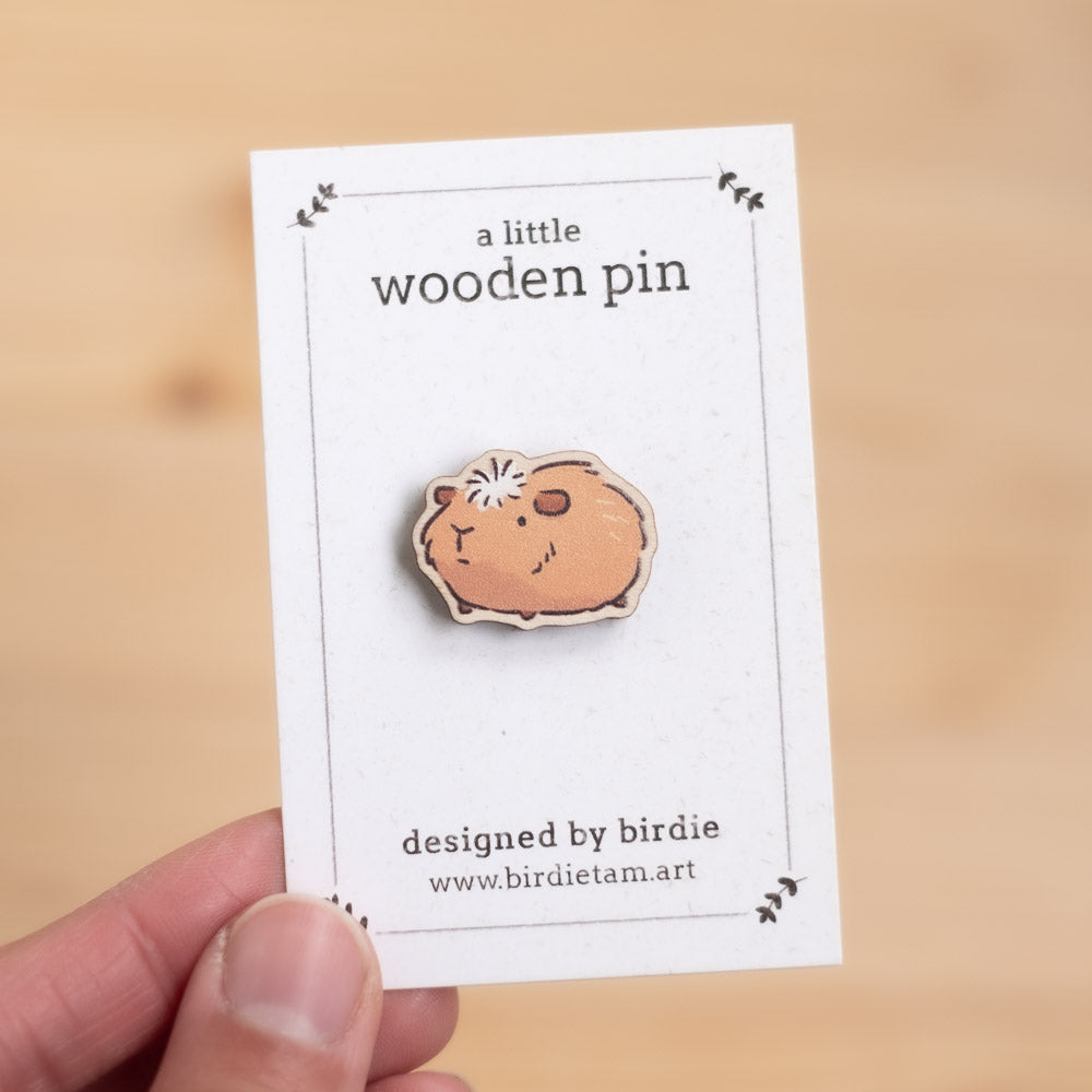 Wooden pin - Guinea pig, Peanut Butter