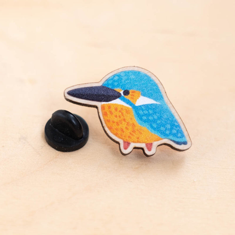 Wooden pin - Kingfisher