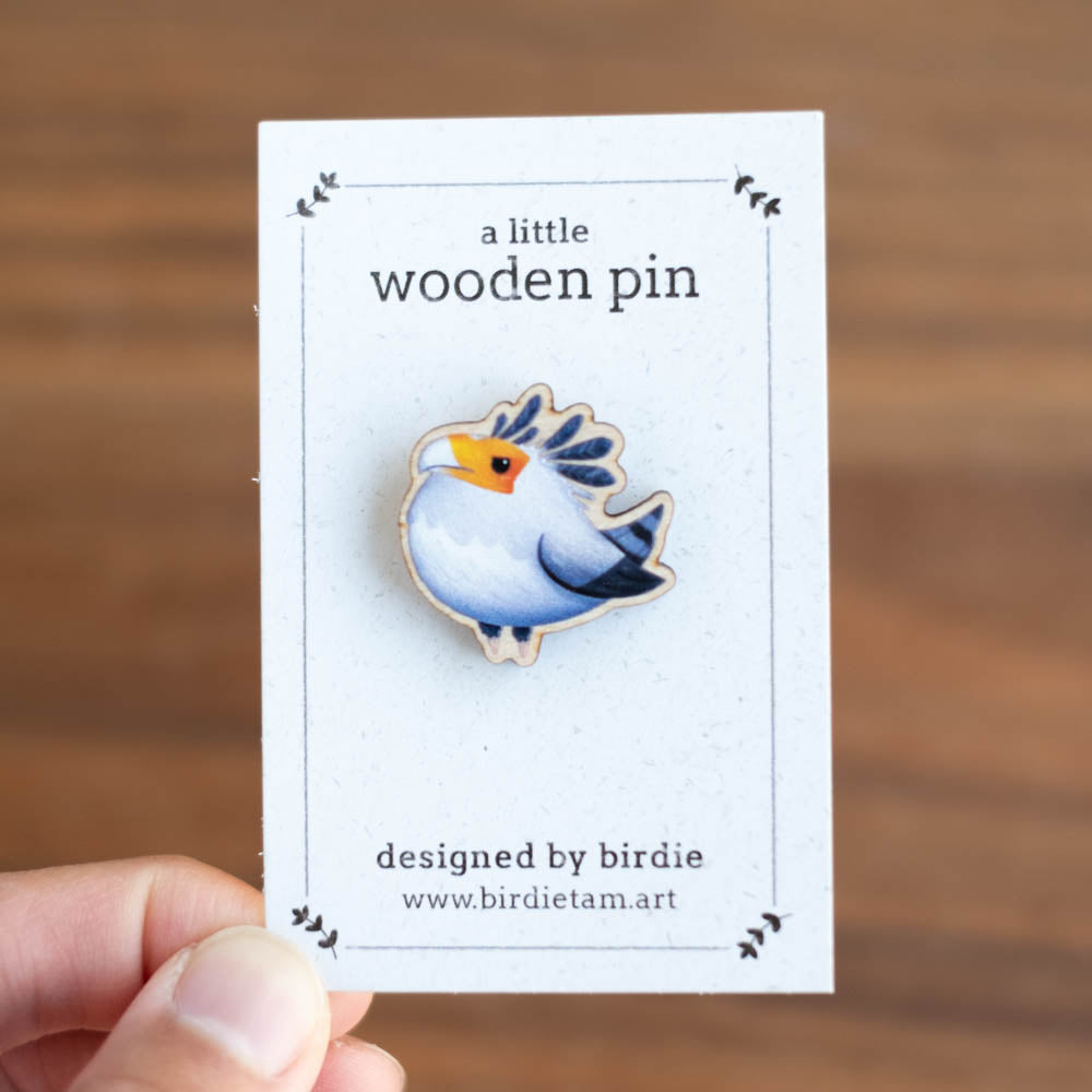 Wooden pin - Secretary bird