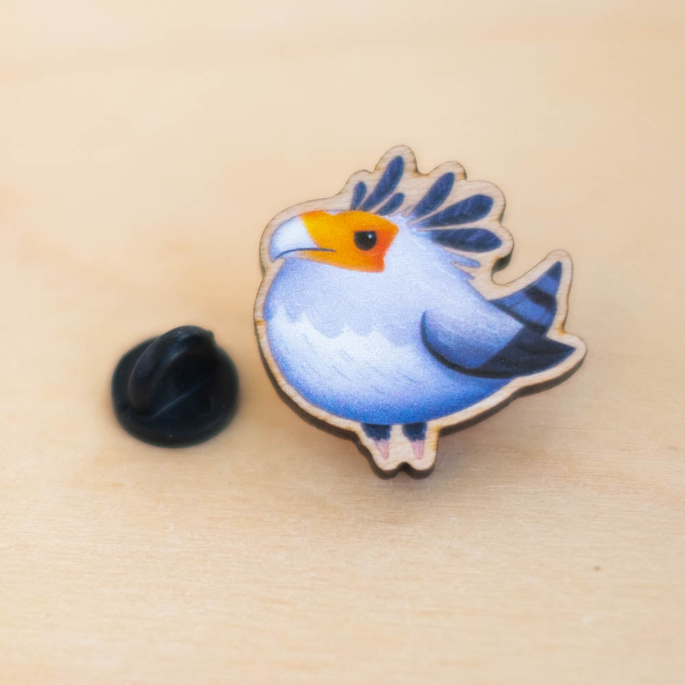 Wooden pin - Secretary bird