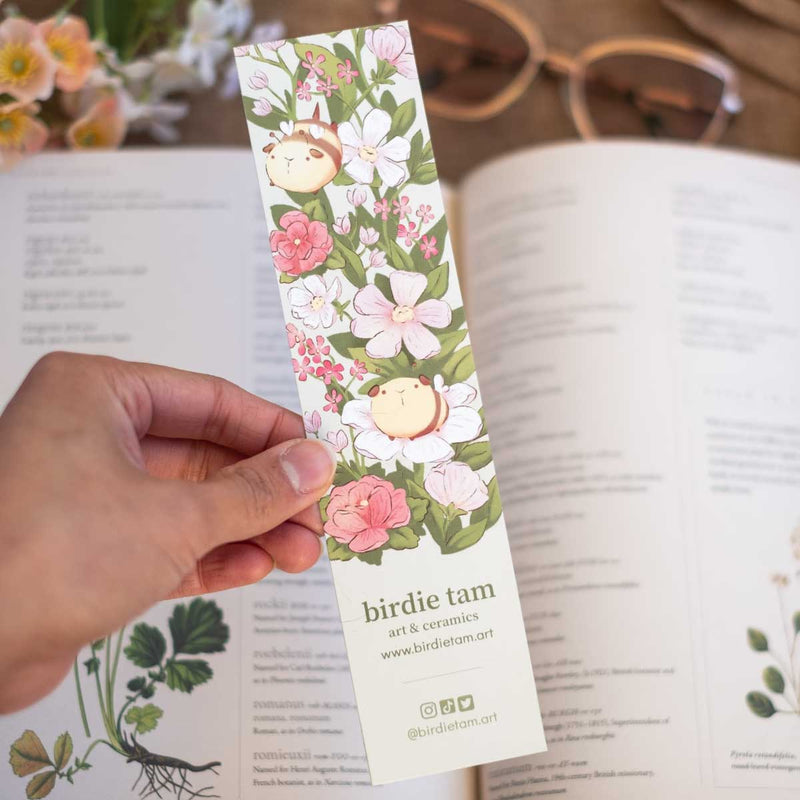 Bookmark - Guinea bees and blossoms