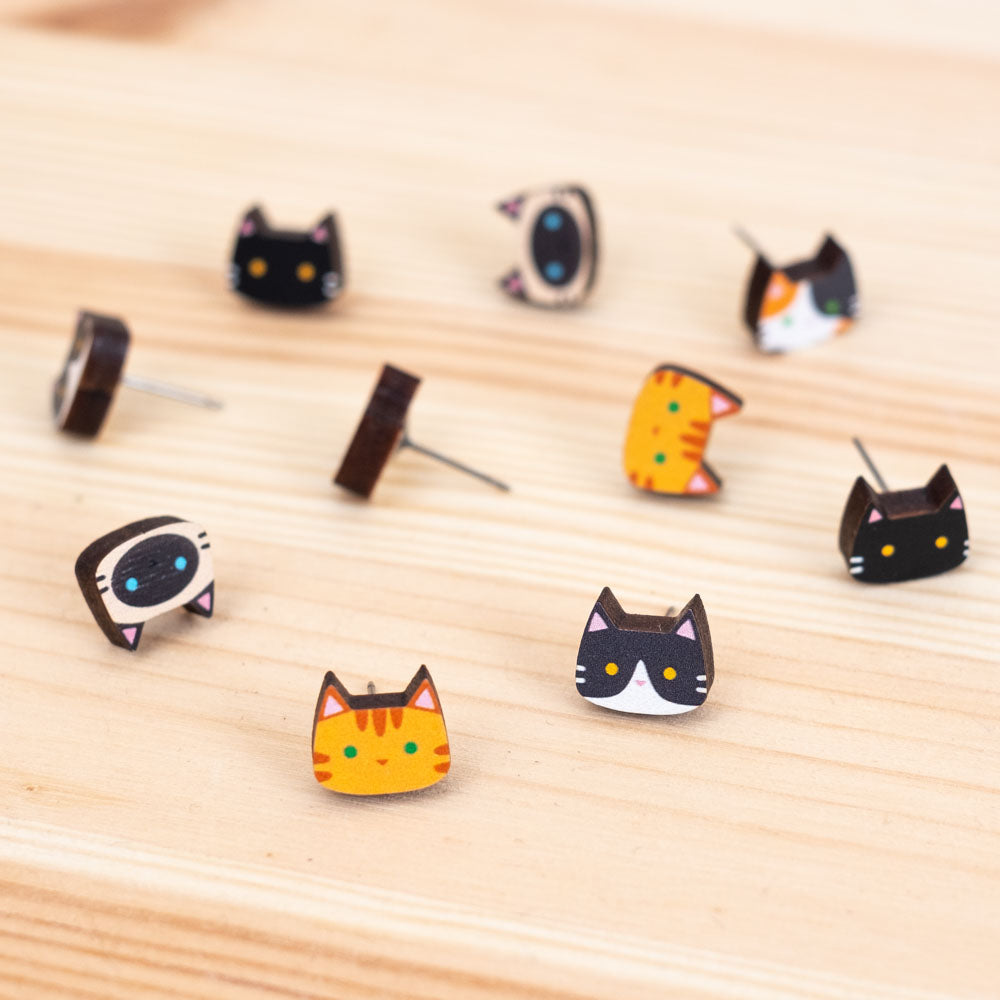 Earrings - Cats (multiple colors)