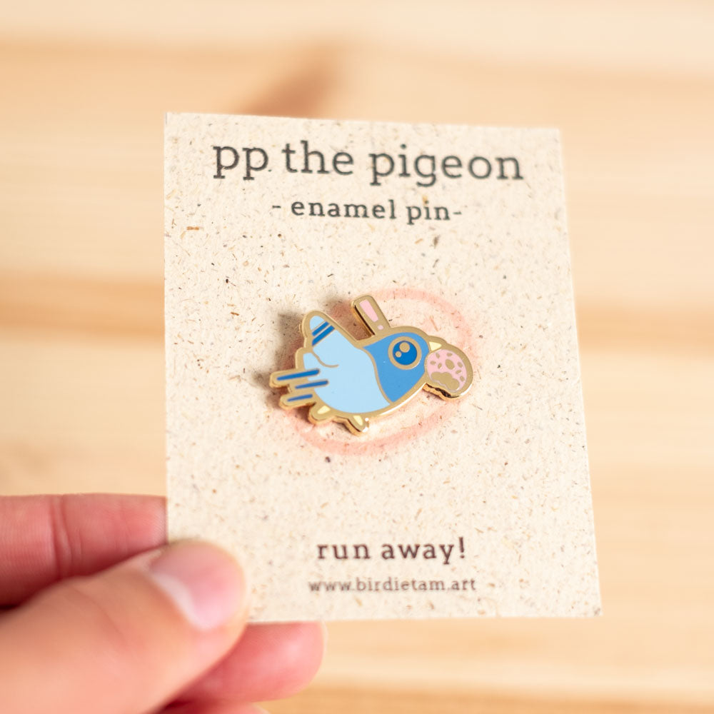 Enamel pin - PP the Pigeon, donut
