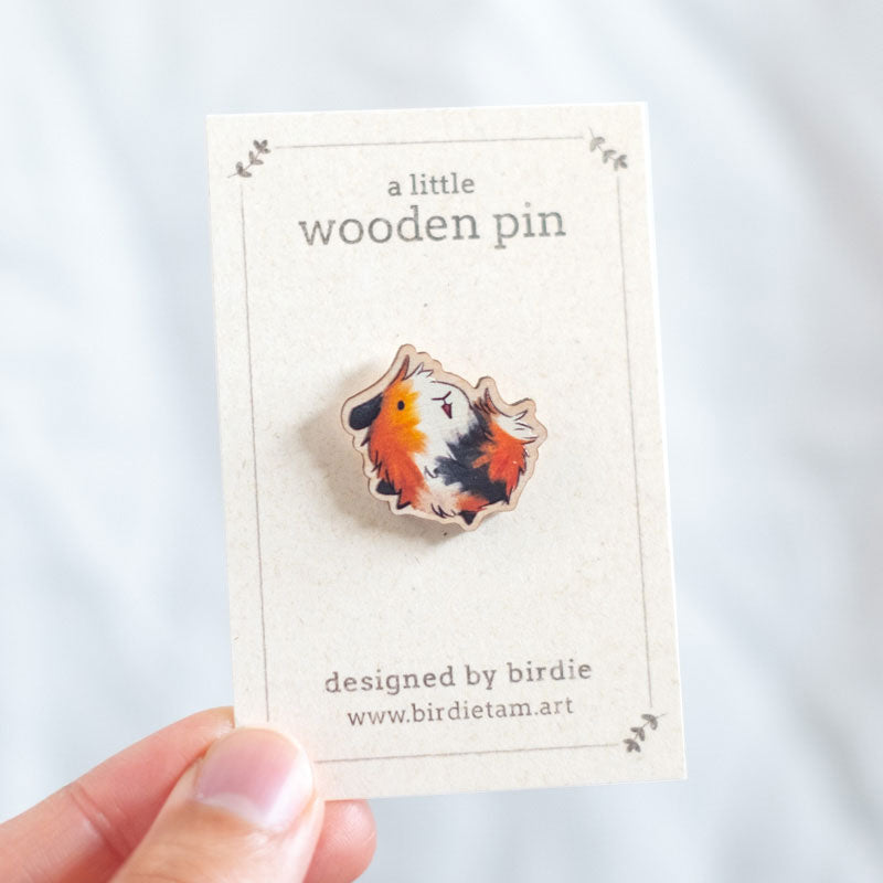 Wooden pin - Guinea pin, tri color