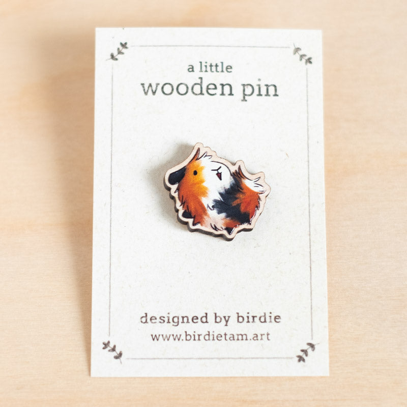 Wooden pin - Guinea pin, tri color