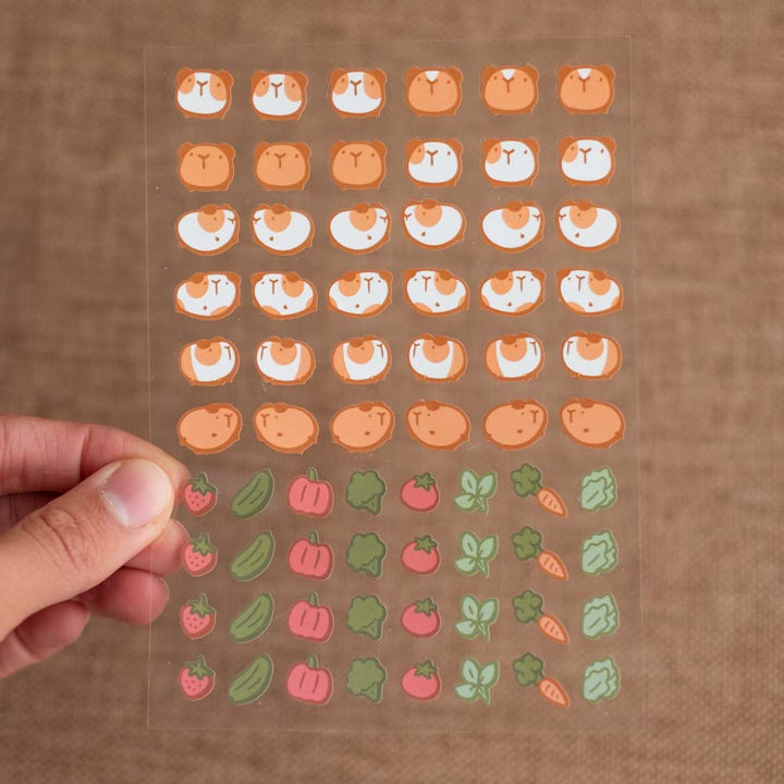 Sticker sheet - Guinea pigs and veggies