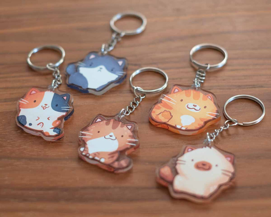 Keychain - Cat, brown tabby