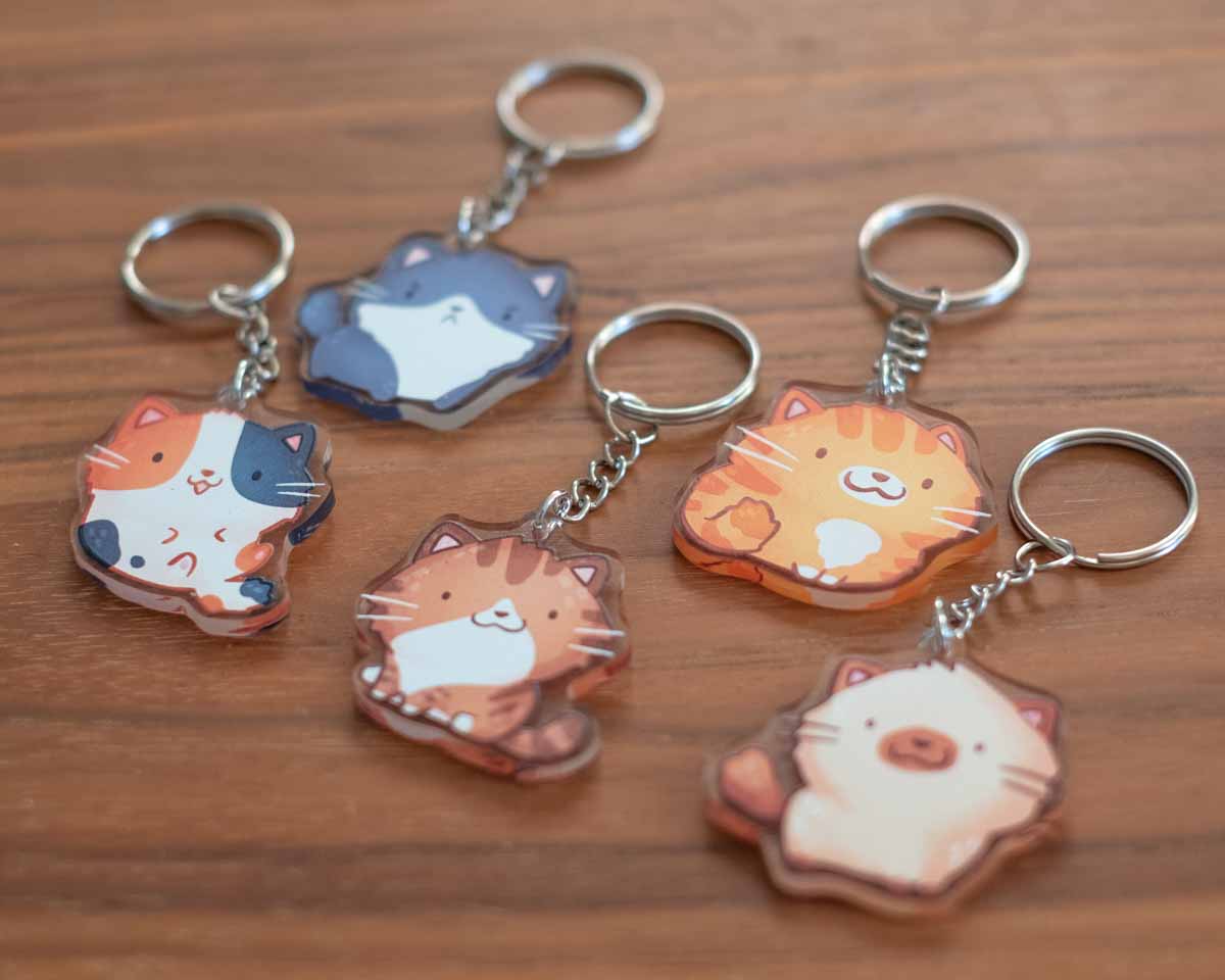 Keychain -  Cat, orange tabby