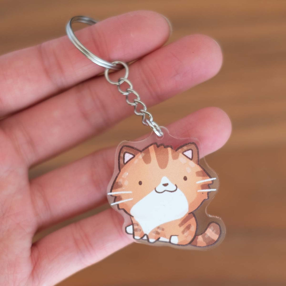 Keychain - Cat, brown tabby