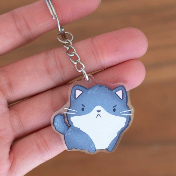 Keychain - Cat, grumpy tuxedo