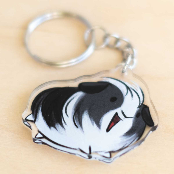 Keychain - Guinea pig, black & white
