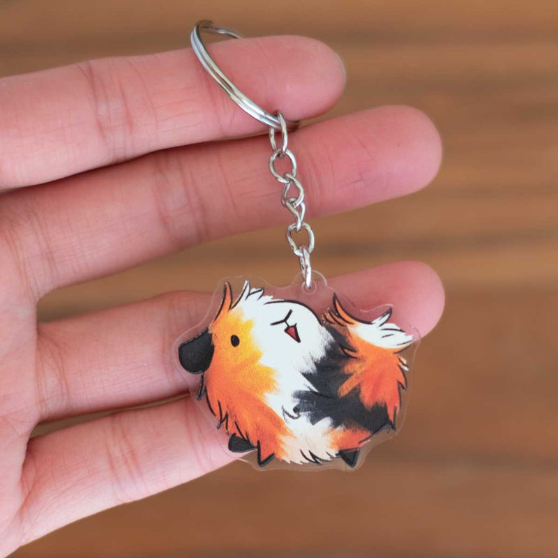 Keychain - Guinea pig, tri colored