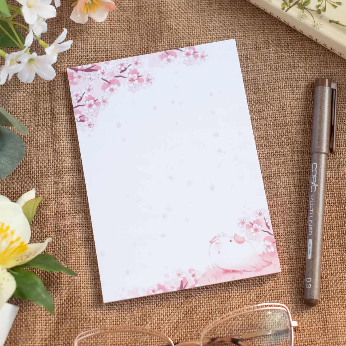 Notepad (A6) - Cherry blossoms