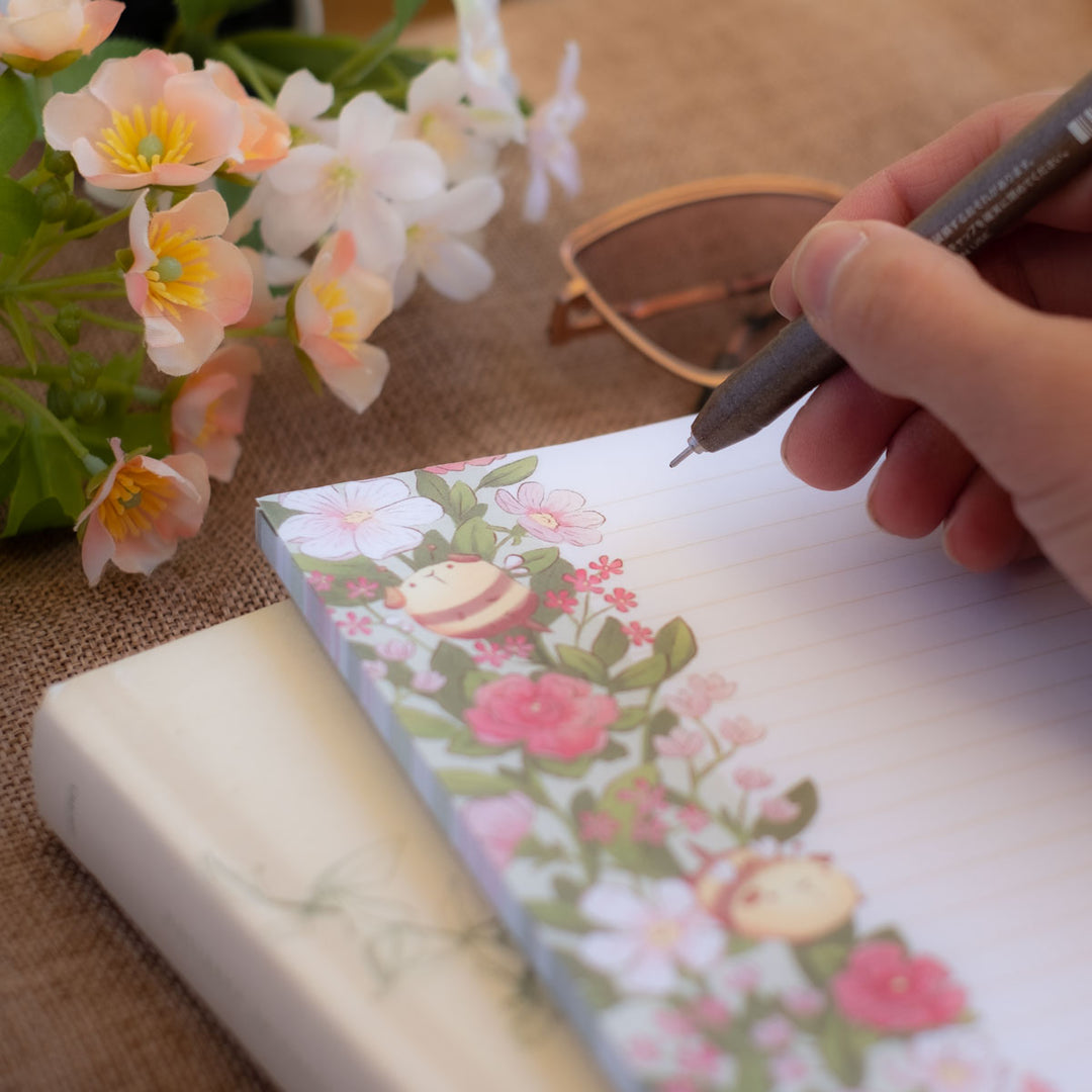 Notepad (A5)- Guinea bees and flowers