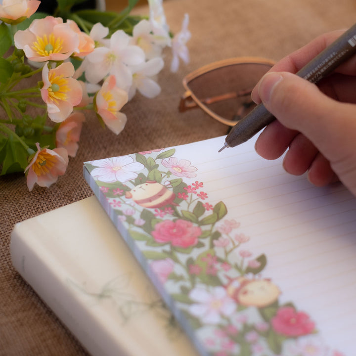 Notepad (A5)- Guinea bees and flowers