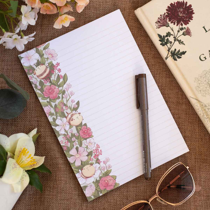 Notepad (A5)- Guinea bees and flowers