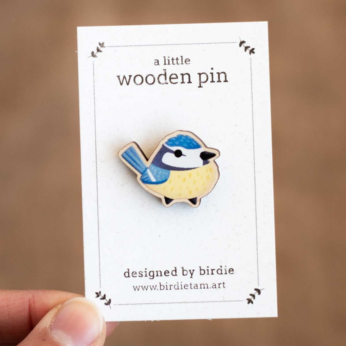 Wooden pin - Blue tit