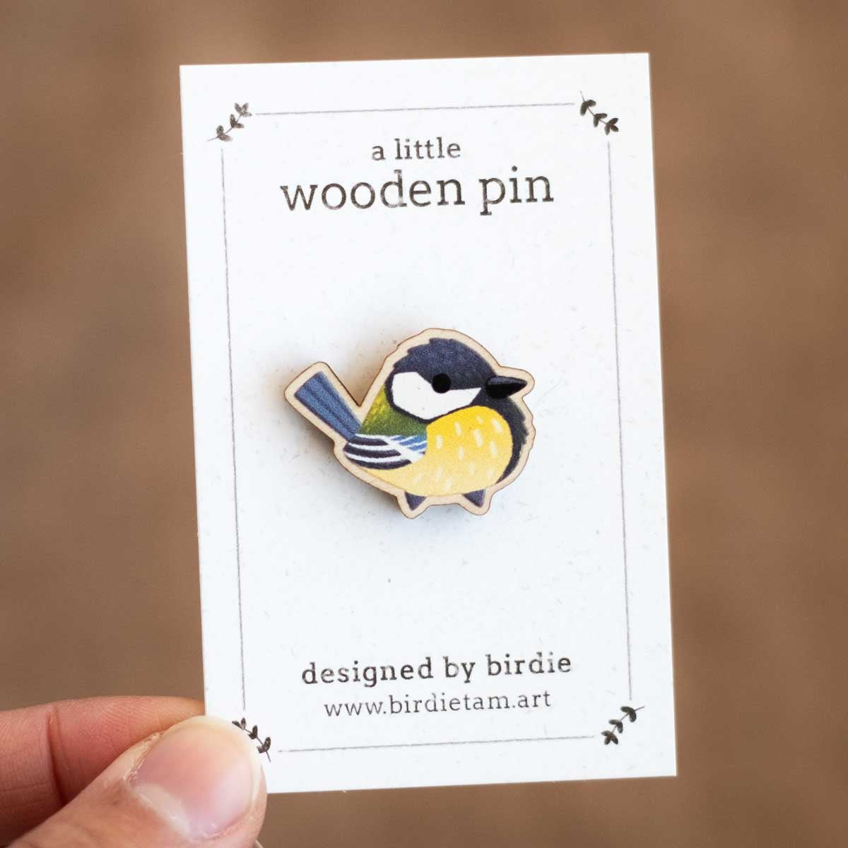 Wooden pin - Great tit