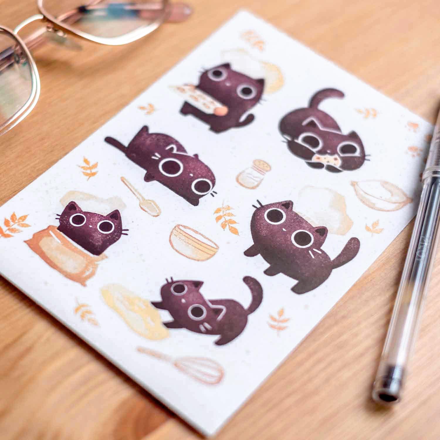 Postcard - Cats baking