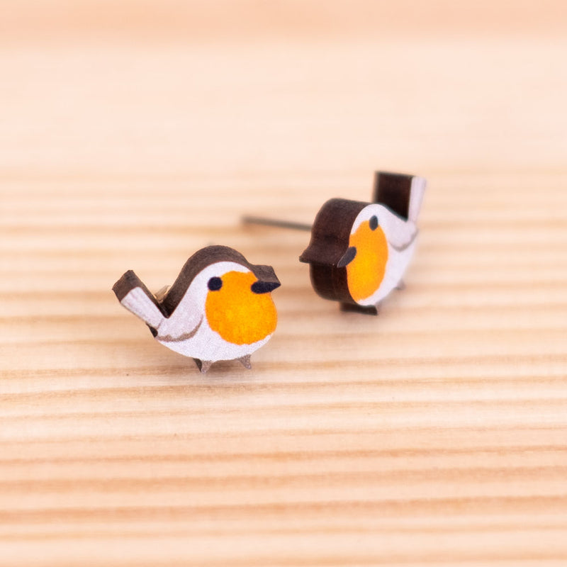 Earrings - European robins