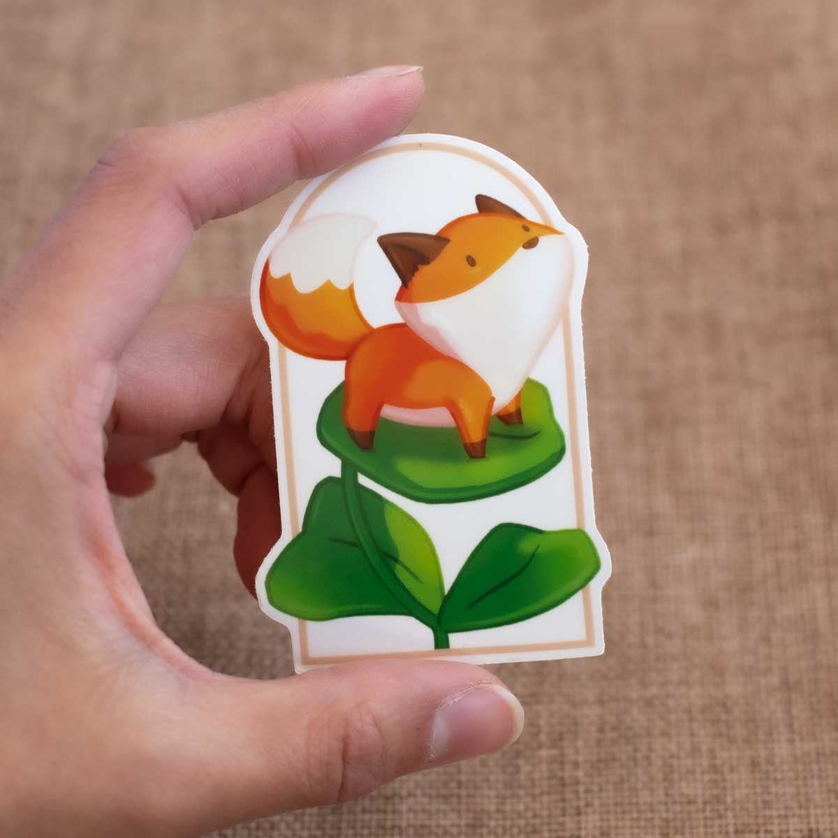 Vinyl sticker (transparent) - Spring fox