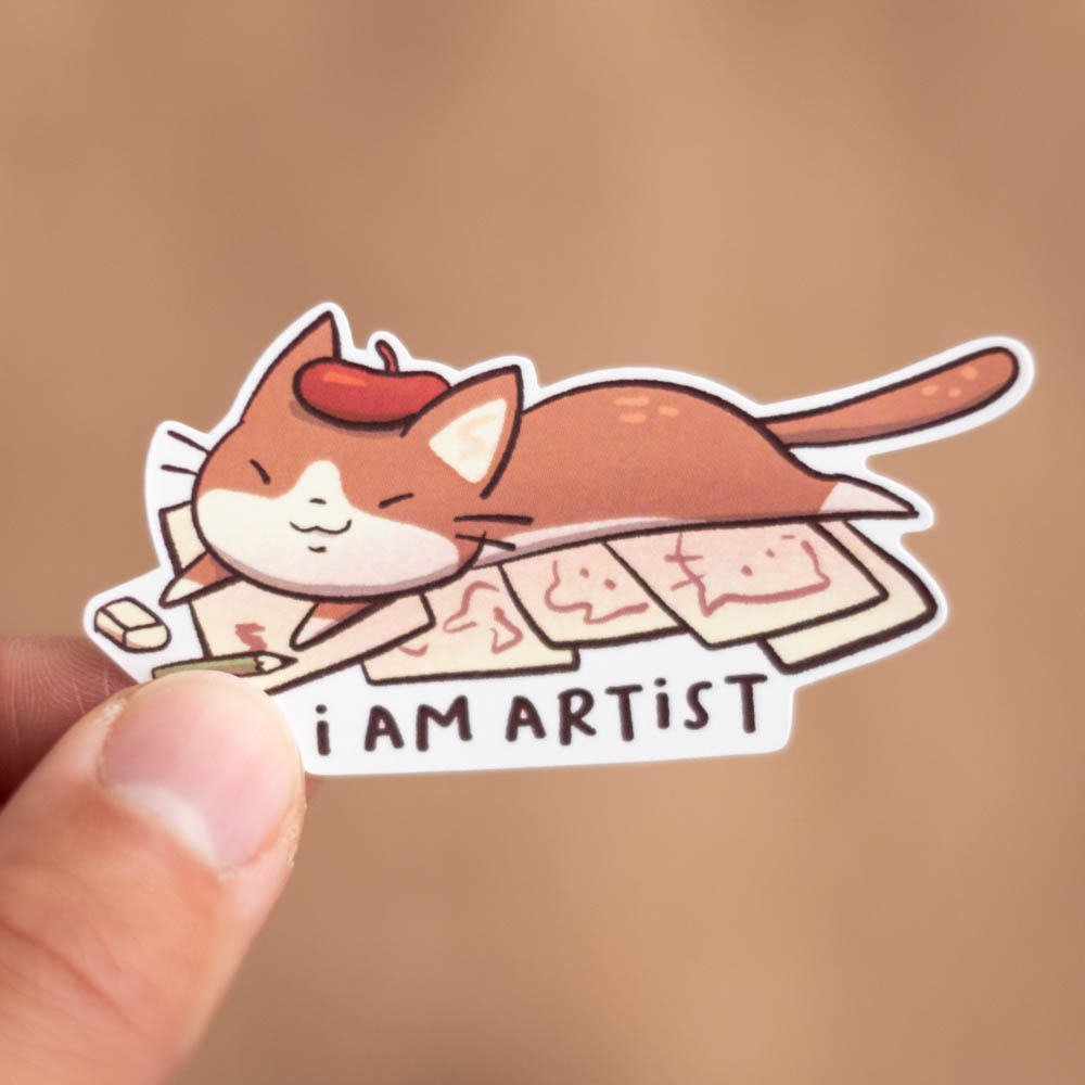 Vinyl sticker - I am artist cat