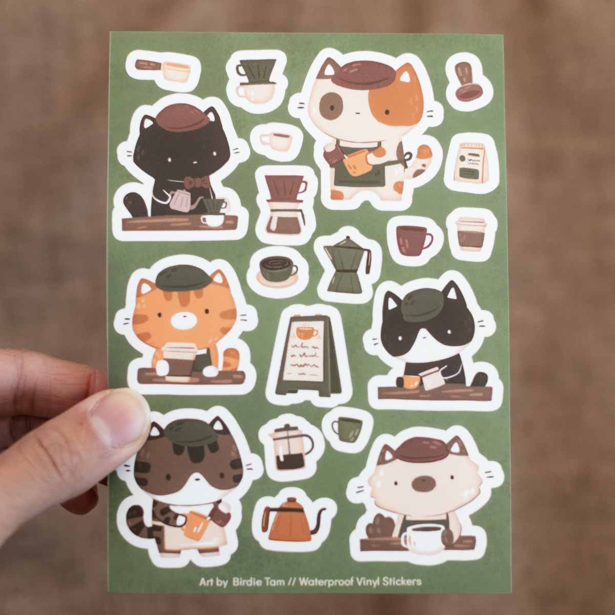 Sticker sheet - Cat cafe