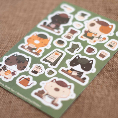 Sticker sheet - Cat cafe