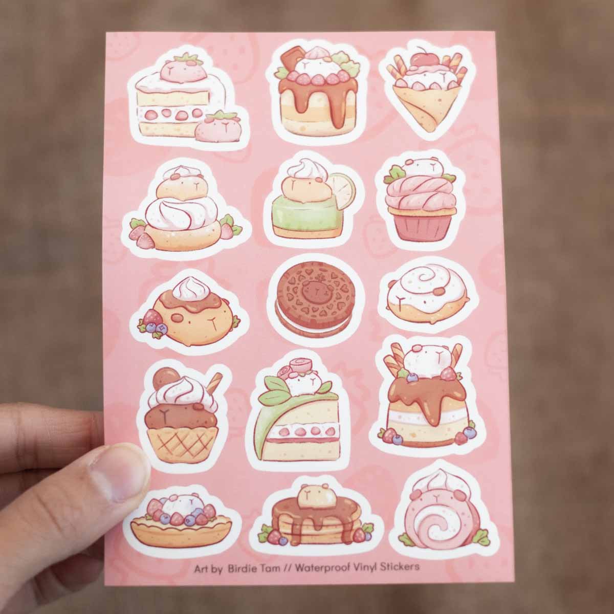 Sticker sheet - Guinea pig desserts